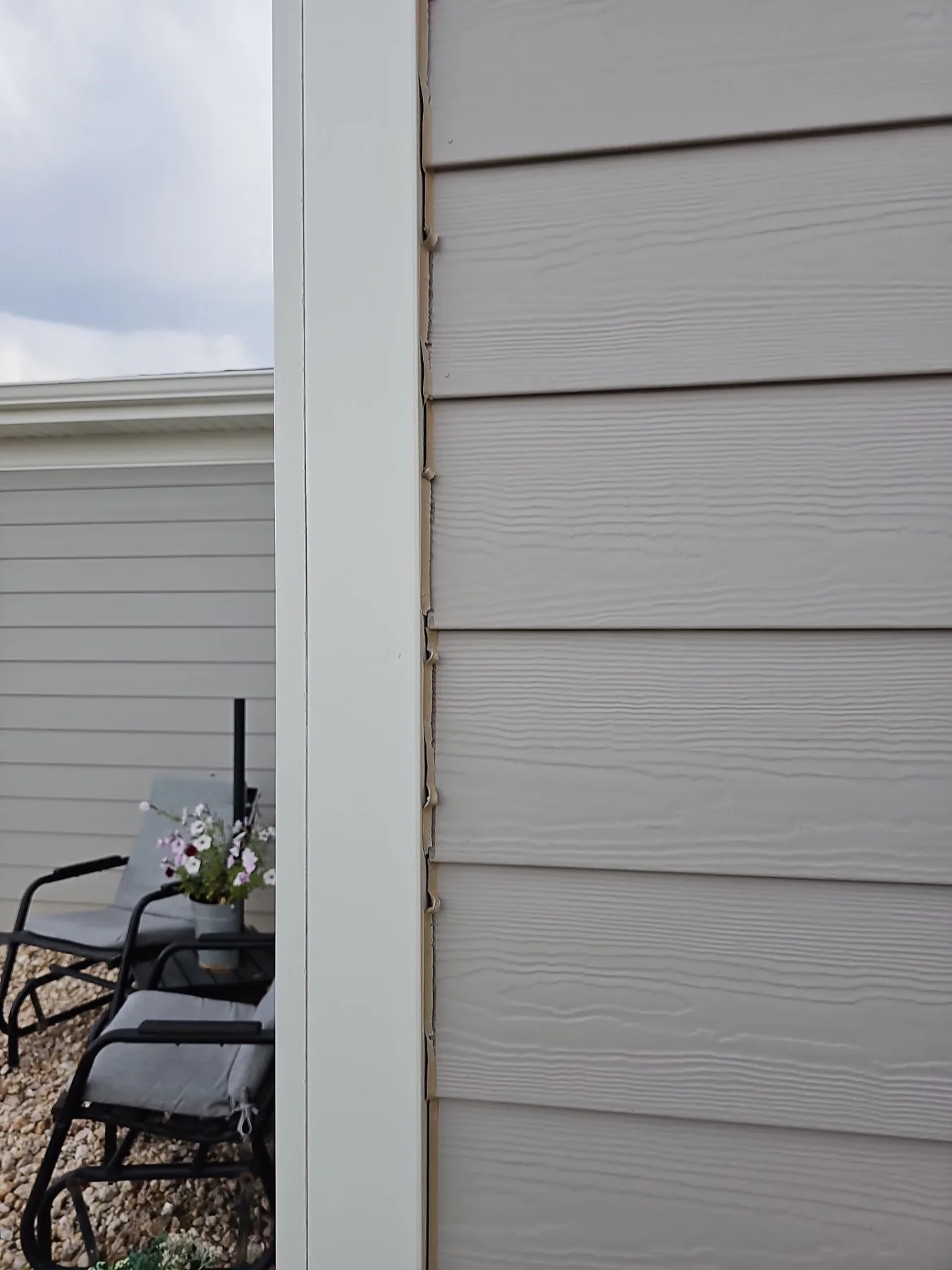 Exterior repair detail before final caulking