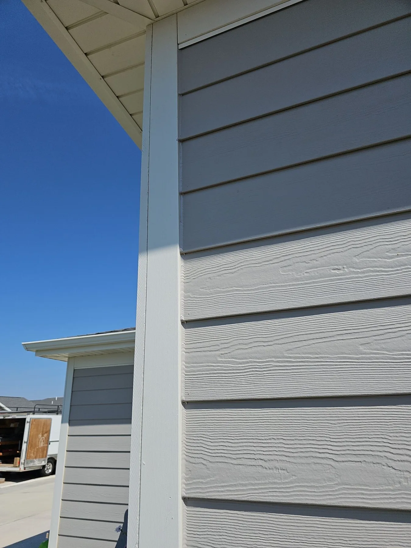 Finished caulked exterior trim detail